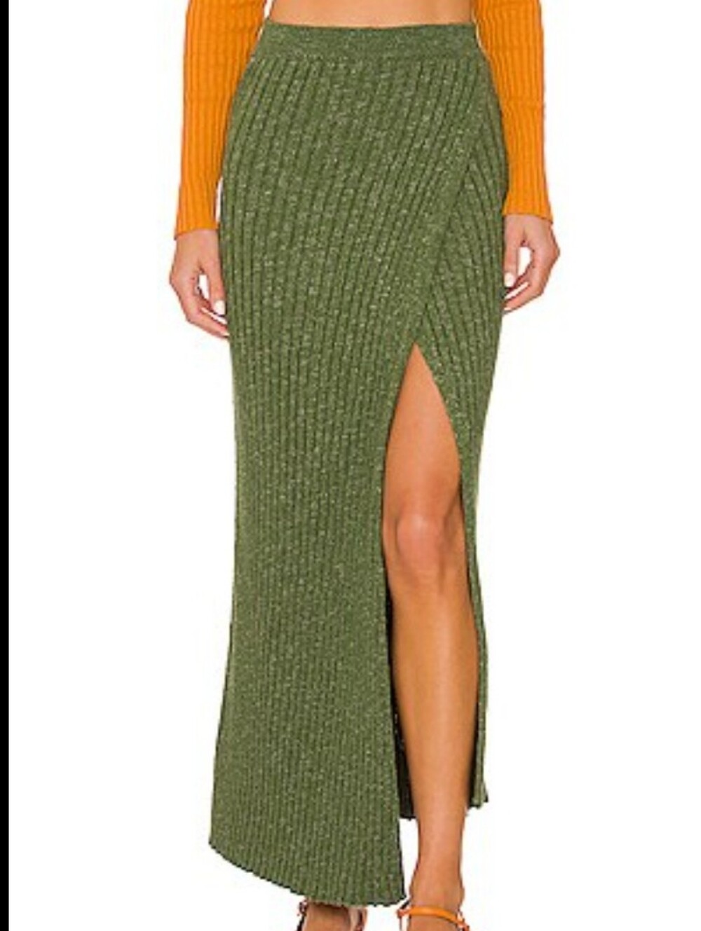 Free People Better Days Green Knit Open Skirt